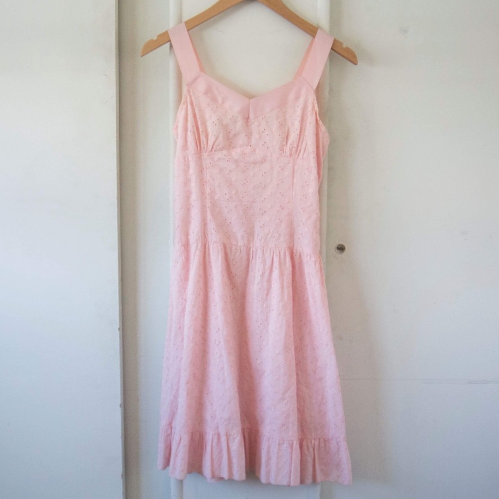 Vintage pink eyelet dress
